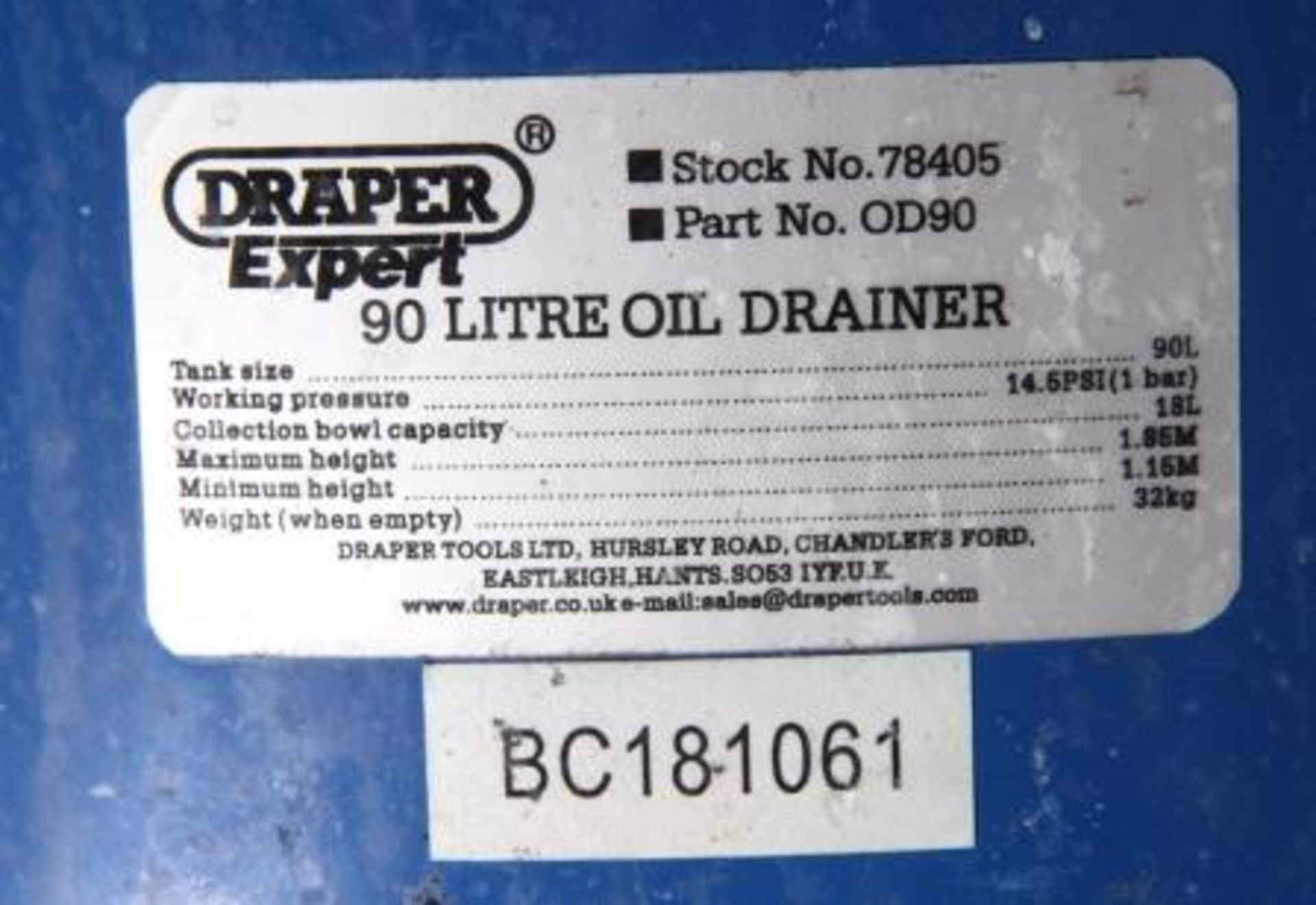 Draper Expert 90 Litre Oil Drainer - Image 2 of 2