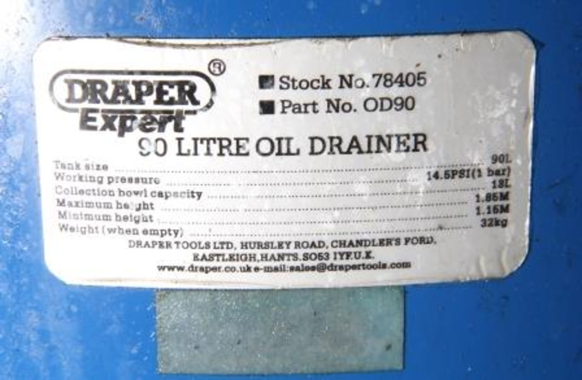 Draper Expert 90 Litre Oil Drainer - Image 2 of 2