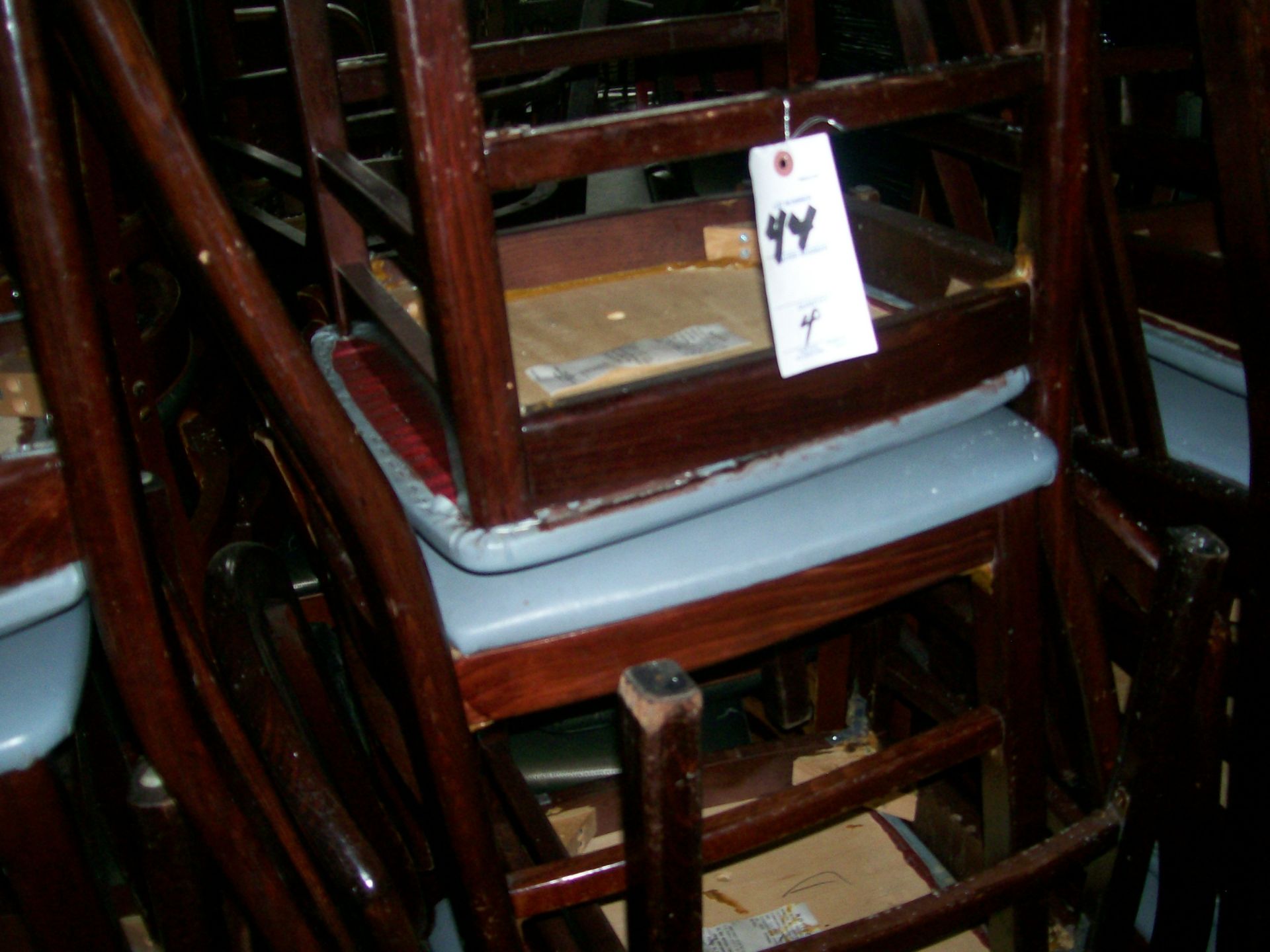 WOOD CHAIRS W/CUSHION QTY 4