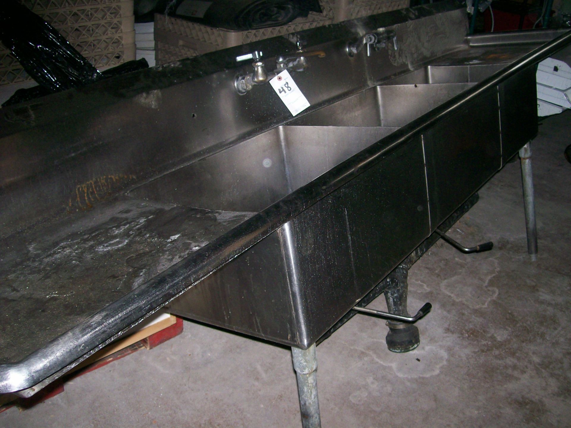 3-COMPARTMENT SINK W/SPRAYER & 2 FAUCETS) 115" - Image 2 of 3
