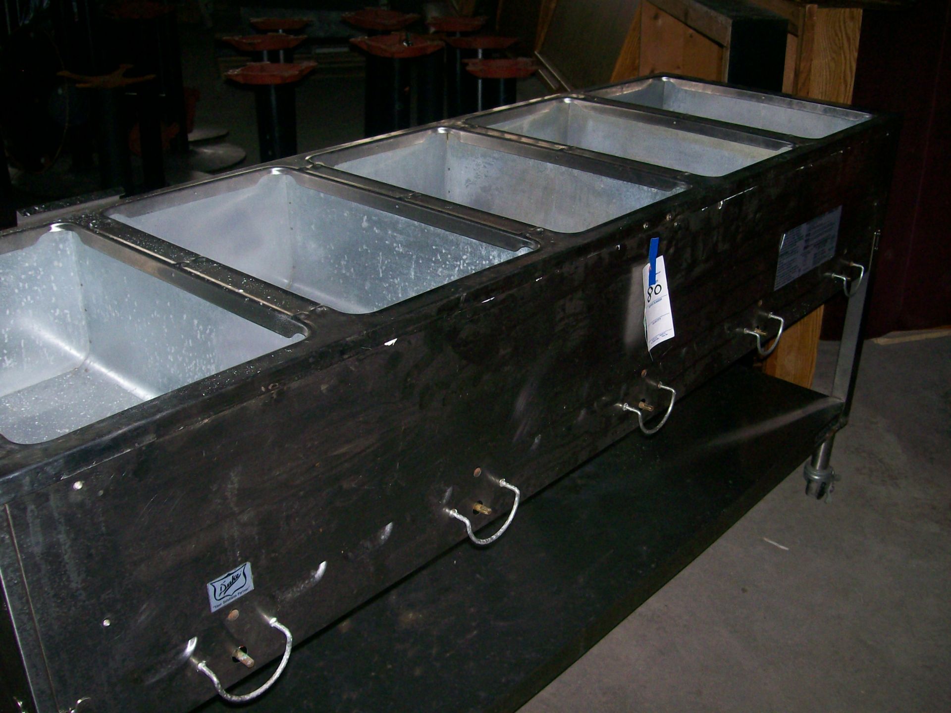 5-WELL STEAM TABLE ON CASTERS GAS 72"X30 (WORKS) - Image 3 of 3