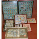 Quantity of framed cigarette/ tea/ trading card sets