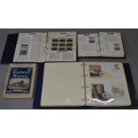 Stamp albums including railway interest,