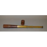 Leather and brass adjustable telescope marked 'Tel Sig (MkIII) Also  G. S.