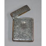 Hallmarked silver cigarette case. Birmingham, A & F. Thorneywork, 1904.