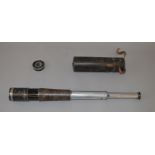 John Browning of London aluminium 4 draw telescope with case.