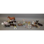 Lot of assorted damaged china and ceramics including Beswick horse models,