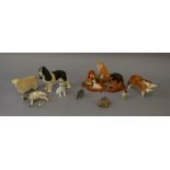 Quantity of Wade, Beswick and other animal figures including Beswick Brown Bear, Beswick Barn Owl,