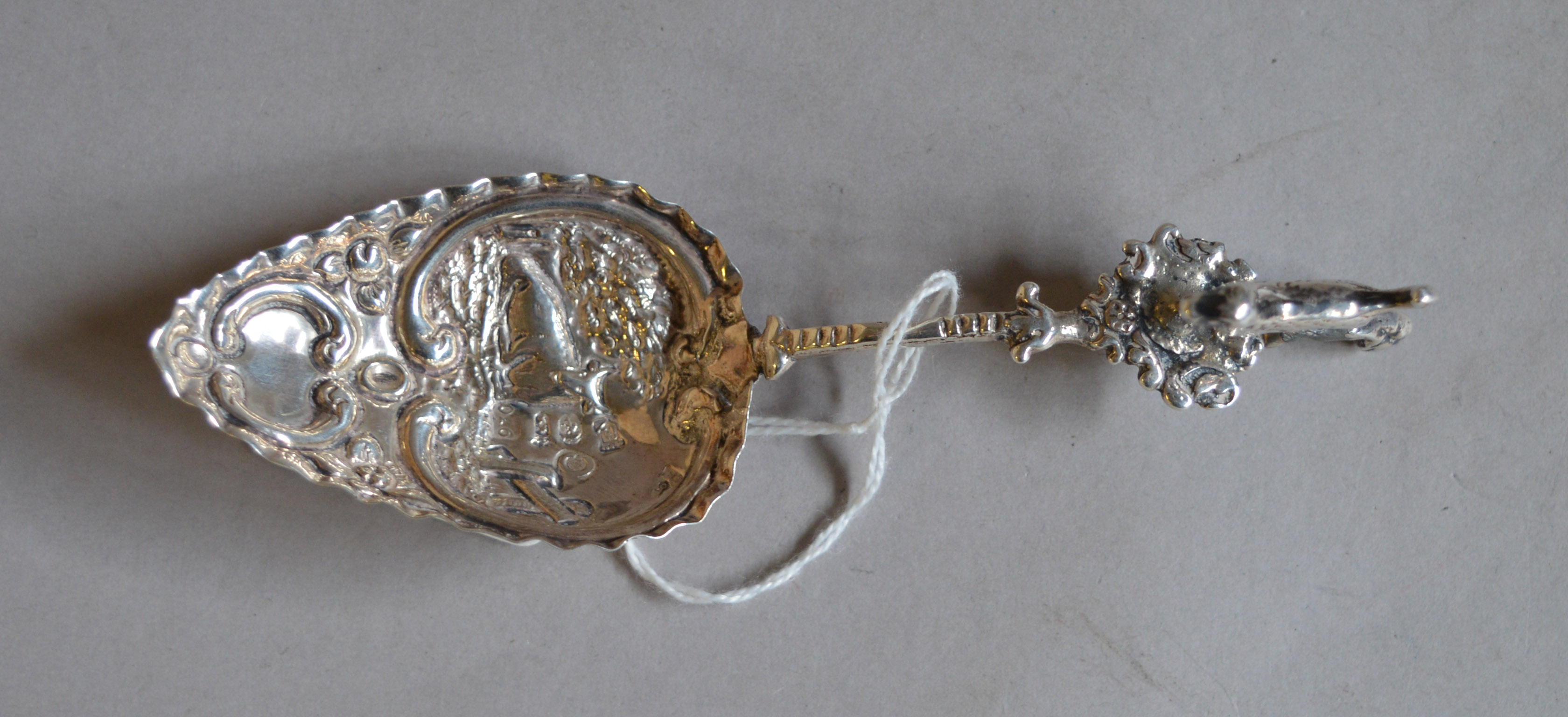 HM silver spoon with dog adornment. - Image 2 of 2