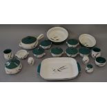 Quantity of Denby Green Wheat dinnerware to include plates,
