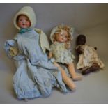 Bisque head doll, head impressed "241-2 1/2 Germany", Sleeping brown eyes,