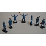 Crescent Dan Dare, seven figures in blue uniform.
