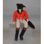 Pyjama case in the form of a fox wearing fox hunting clothing, height when sitting 76 cm.