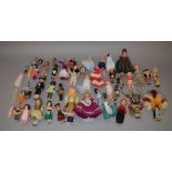 Good quantity of assorted smaller dolls, mostly costume dolls but includes some celluloid.