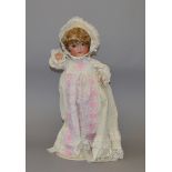 Armand Maresille bisque head doll, impressed 'AM 10 995', sleeping brown eyes,