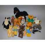 16 x assorted vintage teddy bears, including Merrythought.