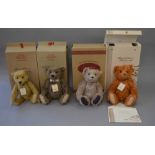 Four Steiff teddy bears: British Collectors' 1999, grey, ltd.ed.