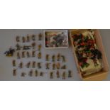 Quantity of plastic and metal toy soldiers, including Britains Deetail and others.  Mostly F-VG.
