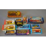12 x diecast models constructions vehicles by Siku, Joal, Solido and Matchbox. Boxed.