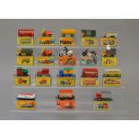 Quantity of Lesney Matchbox diecast models: #4 Stake Truck; two #15 Fork Lift Truck;