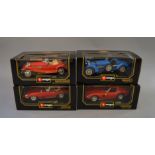 Four Bburago 1:18 scale diecast models: #3020; #3016; #3011; #3005. All VG, boxed.