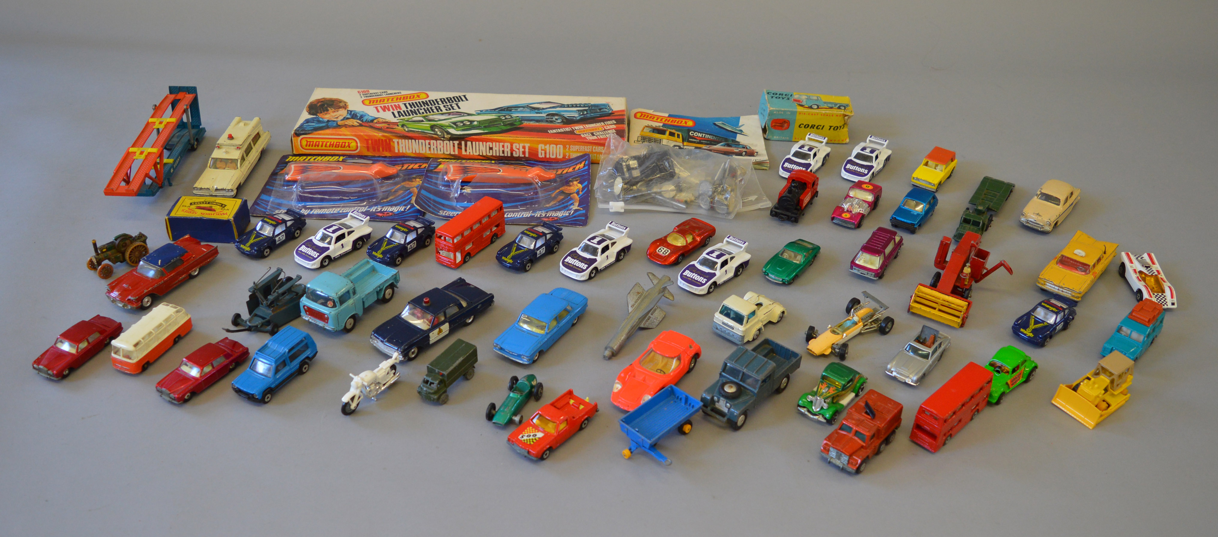 Selection of unboxed diecast models by Matchbox, Dinky, Corgi and Husky, conditions vary,