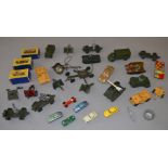 Selection of playworn diecast models by Matchbox, Lone Star and others, some repainting.