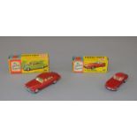 Two Corgi Toys: #238 Jaguar Mark X in metallic cerise with lemon interior;