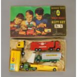 Budgie Gift Set No. 5 containing 256 Foden Tanker and 318 Seddon Low Loader, boxed.