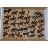 Selection of mounted figures, mostly Britains. F-VG.