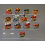 13 x Matchbox Superfast: #1 Dodge Challenger, orange body, blue roof,