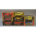 8 Boxed Bburago models including Shelby, Alfa Romeo and BMW examples.