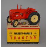 Matchbox early Lesney Toys large scale Massey Harris Tractor - red body with silver trim,