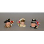 3 Royal Doulton Heroic Leaders Character Jugs: D6850; D6849;