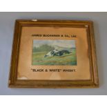 James Buchanan & Co. Ltd "Black & White" Whiskey advertisement in original frame.