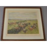 MICHAEL LYNE. Colour print: "The Grand National, Canal Turn, 1965". Signed in pencil by the artist.