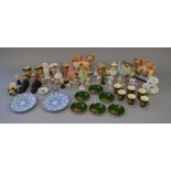 Good lot of assorted ceramic items including Staffordshire dogs, figures, character jugs etc.