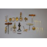 Collection of Victorian plated vesta cases, corkscrews and bottle openers etc.