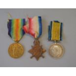 A WW1 1914-1915 medal trio, to 3-2875 Pvt. S.H Rowcliffe, Essex Regiment.