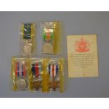 A WW2 group of 5 medals to Pte. A. E Negus R. P. C.