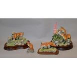 4 Border Fine Arts Fox figures, Includes Summer Fun,