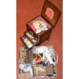 Sewing box and a large quantity of sewing related items.