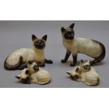 4 Royal Doulton and Beswick cat figures (s/d)