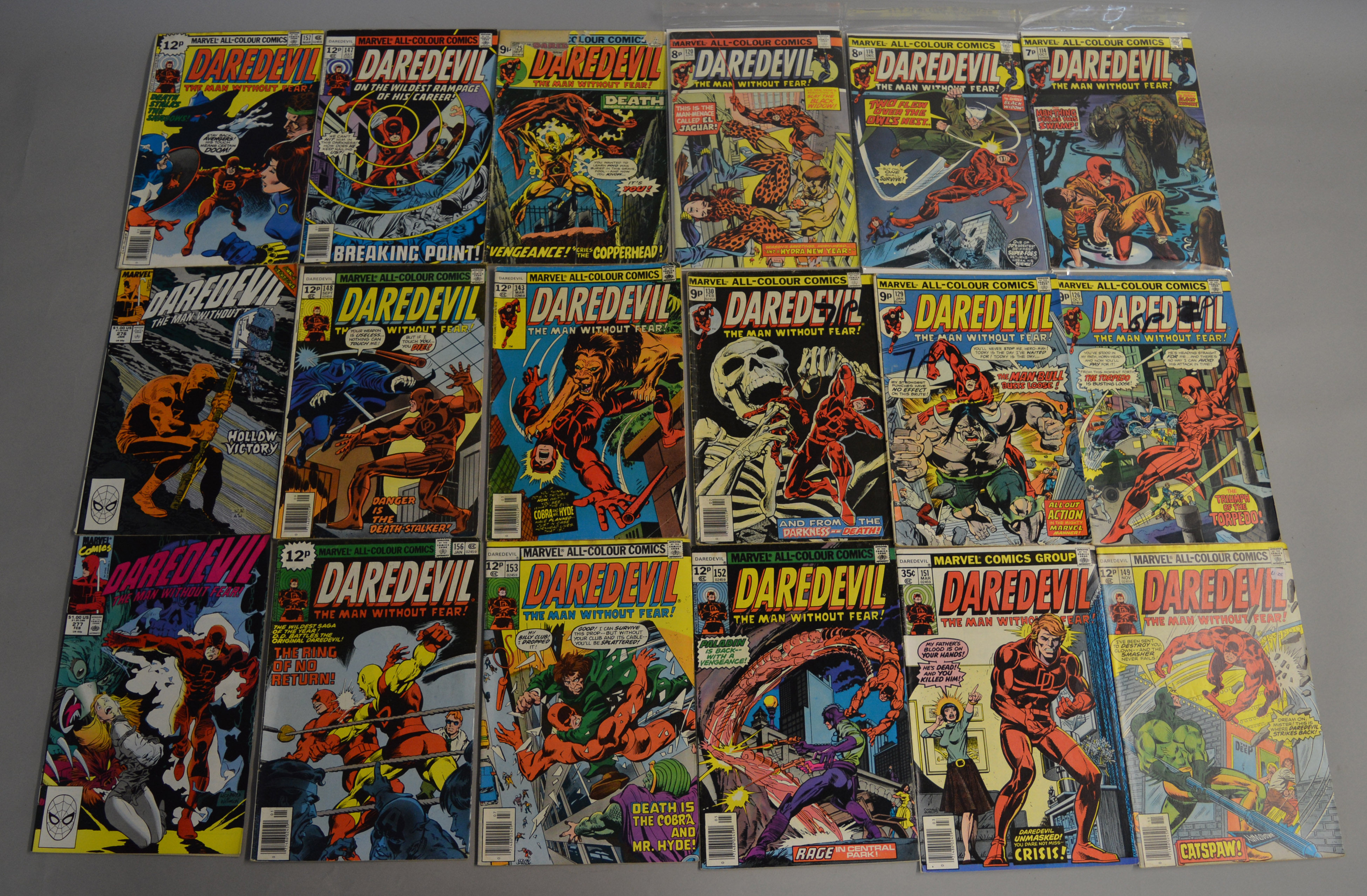 A collection of Marvel's Daredevil comics dating from the early 70's.
