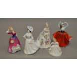 5 Royal Doulton Ladies: HN2467; HN2996; HN2468; HN2397; HN3270.