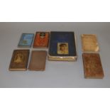 Collection of vintage and antique books including Pilgrim's Progress, Lost,