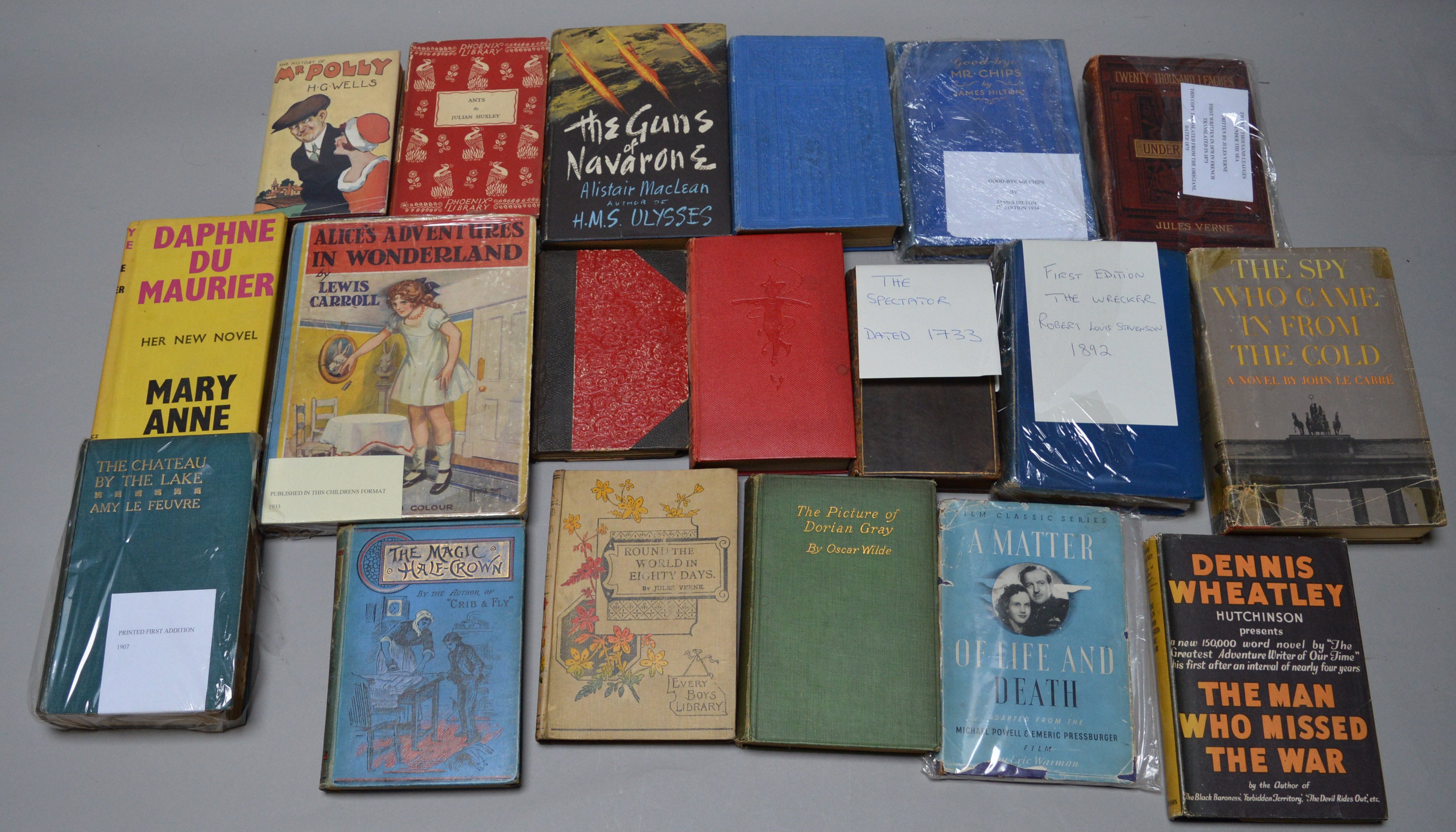 Collection of assorted books including early and possible first editions by Arthur Conan Doyle,