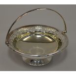 A Silver plated large bon bon dish