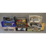 Eight assorted large scale diecast models, includes: two Revell 1:12 models; Maisto; Ricko; etc.