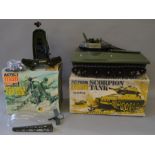 Palitoy Action Man: two Pursuit Craft; Training Tower; Scorpion Tank; Assault Copter.